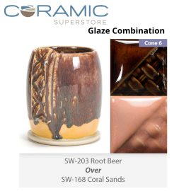 Root Beer SW203 over Coral Sands SW168 Stoneware Combination Root Beer SW203 over Coral Sands SW168 Stoneware Combination